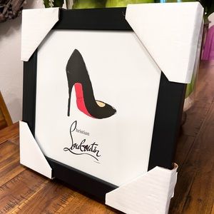 •FAIRCHILD PARIS• Framed Louboutin Black Red Bottom Pump Heel Shoe Wall Art
